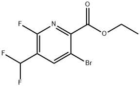 2-Pyridinecarboxylic acid, 3-bromo-5-(difluoromethyl)-6-fluoro-, ethyl ester Structure