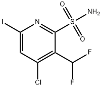 4-Chloro-3-(difluoromethyl)-6-iodopyridine-2-sulfonamide Structure