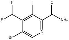 5-Bromo-4-(difluoromethyl)-3-iodopyridine-2-carboxamide Structure