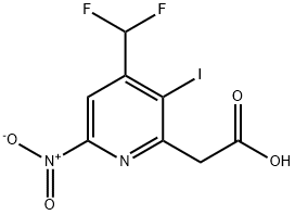 4-(Difluoromethyl)-3-iodo-6-nitropyridine-2-acetic acid Structure