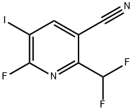 3-Cyano-2-(difluoromethyl)-6-fluoro-5-iodopyridine Structure