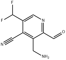 3-(Aminomethyl)-4-cyano-5-(difluoromethyl)pyridine-2-carboxaldehyde Structure