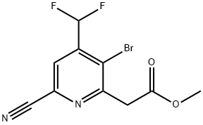 Methyl 3-bromo-6-cyano-4-(difluoromethyl)pyridine-2-acetate Structure