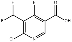 4-Bromo-2-chloro-3-(difluoromethyl)pyridine-5-carboxylic acid Structure