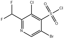 5-Bromo-3-chloro-2-(difluoromethyl)pyridine-4-sulfonyl chloride Structure