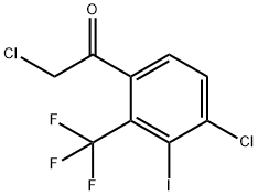 4'-Chloro-3'-iodo-2'-(trifluoromethyl)phenacyl chloride Structure