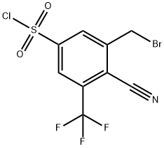 3-Bromomethyl-4-cyano-5-(trifluoromethyl)benzenesulfonyl chloride Structure