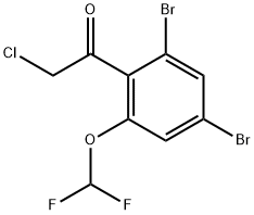 2',4'-Dibromo-6'-(difluoromethoxy)phenacyl chloride Structure