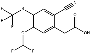 2-Cyano-5-difluoromethoxy-4-(trifluoromethylthio)phenylacetic acid Structure