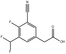 3-Cyano-5-difluoromethyl-4-fluorophenylacetic acid Structure