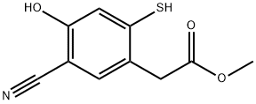 Methyl 5-cyano-4-hydroxy-2-mercaptophenylacetate Structure