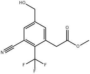 Methyl 3-cyano-5-hydroxymethyl-2-(trifluoromethyl)phenylacetate Structure