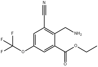 Ethyl 2-aminomethyl-3-cyano-5-(trifluoromethoxy)benzoate Structure