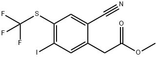 Methyl 2-cyano-5-iodo-4-(trifluoromethylthio)phenylacetate Structure