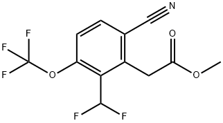 Methyl 6-cyano-2-difluoromethyl-3-(trifluoromethoxy)phenylacetate Structure