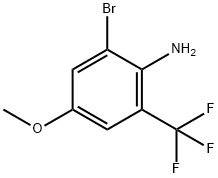 Benzenamine, 2-bromo-4-methoxy-6-(trifluoromethyl)- Structure