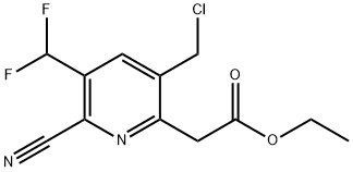 Ethyl 5-(chloromethyl)-2-cyano-3-(difluoromethyl)pyridine-6-acetate Structure