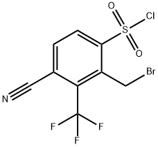 2-Bromomethyl-4-cyano-3-(trifluoromethyl)benzenesulfonylchloride Structure