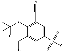 3-Bromomethyl-5-cyano-4-(trifluoromethylthio)benzenesulfonylchloride Structure