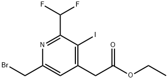 Ethyl 6-(bromomethyl)-2-(difluoromethyl)-3-iodopyridine-4-acetate Structure