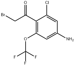 4'-Amino-2'-chloro-6'-(trifluoromethoxy)phenacyl bromide Structure