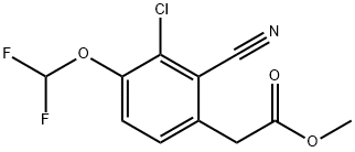 Methyl 3-chloro-2-cyano-4-(difluoromethoxy)phenylacetate Structure