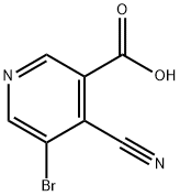 3-Pyridinecarboxylic acid, 5-bromo-4-cyano- Structure