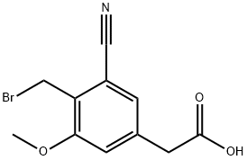 4-Bromomethyl-3-cyano-5-methoxyphenylacetic acid Structure