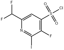 6-(Difluoromethyl)-3-fluoro-2-iodopyridine-4-sulfonyl chloride Structure