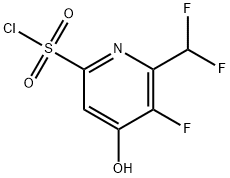 2-(Difluoromethyl)-3-fluoro-4-hydroxypyridine-6-sulfonyl chloride Structure