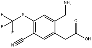 2-Aminomethyl-5-cyano-4-(trifluoromethylthio)phenylacetic acid Structure