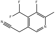 4-(Difluoromethyl)-3-fluoro-2-methylpyridine-5-acetonitrile Structure