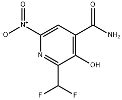 2-(Difluoromethyl)-3-hydroxy-6-nitropyridine-4-carboxamide Structure