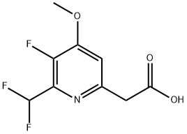 2-(Difluoromethyl)-3-fluoro-4-methoxypyridine-6-acetic acid 구조식 이미지