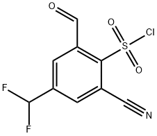 2-Cyano-4-difluoromethyl-6-formylbenzenesulfonyl chloride Structure