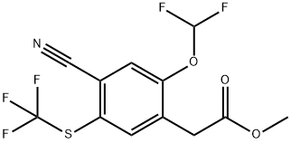 Methyl 4-cyano-2-difluoromethoxy-5-(trifluoromethylthio)phenylacetate 구조식 이미지