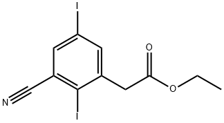 Ethyl 3-cyano-2,5-diiodophenylacetate Structure