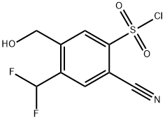 2-Cyano-4-difluoromethyl-5-(hydroxymethyl)benzenesulfonylchloride Structure