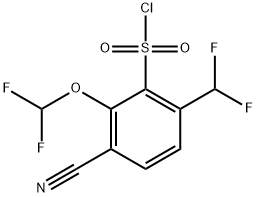 3-Cyano-2-difluoromethoxy-6-(difluoromethyl)benzenesulfonyl chloride Structure