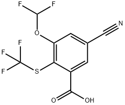 5-Cyano-3-difluoromethoxy-2-(trifluoromethylthio)benzoic acid Structure