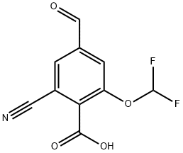 2-Cyano-6-difluoromethoxy-4-formylbenzoic acid Structure