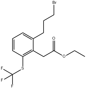 Ethyl 2-(3-bromopropyl)-6-(trifluoromethylthio)phenylacetate Structure