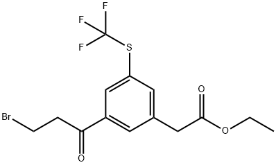 Ethyl 3-(3-bromopropanoyl)-5-(trifluoromethylthio)phenylacetate Structure