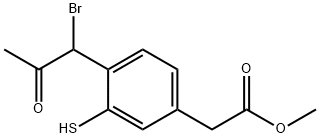 Methyl 4-(1-bromo-2-oxopropyl)-3-mercaptophenylacetate Structure