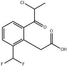 2-(2-Chloropropanoyl)-6-(difluoromethyl)phenylacetic acid Structure