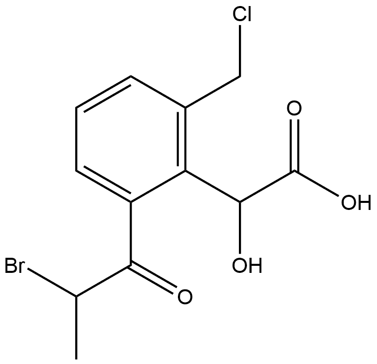 2-(2-Bromopropanoyl)-6-(chloromethyl)mandelic acid Structure