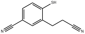 5-Cyano-2-mercaptophenylpropanenitrile Structure