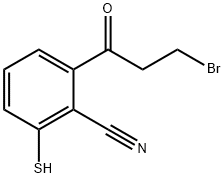 2-(3-Bromopropanoyl)-6-mercaptobenzonitrile Structure