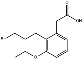 2-(3-Bromopropyl)-3-ethoxyphenylacetic acid Structure