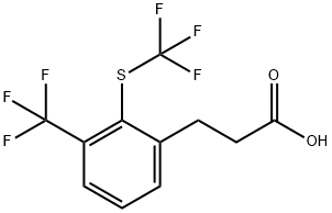 3-(3-(Trifluoromethyl)-2-(trifluoromethylthio)phenyl)propanoic acid Structure